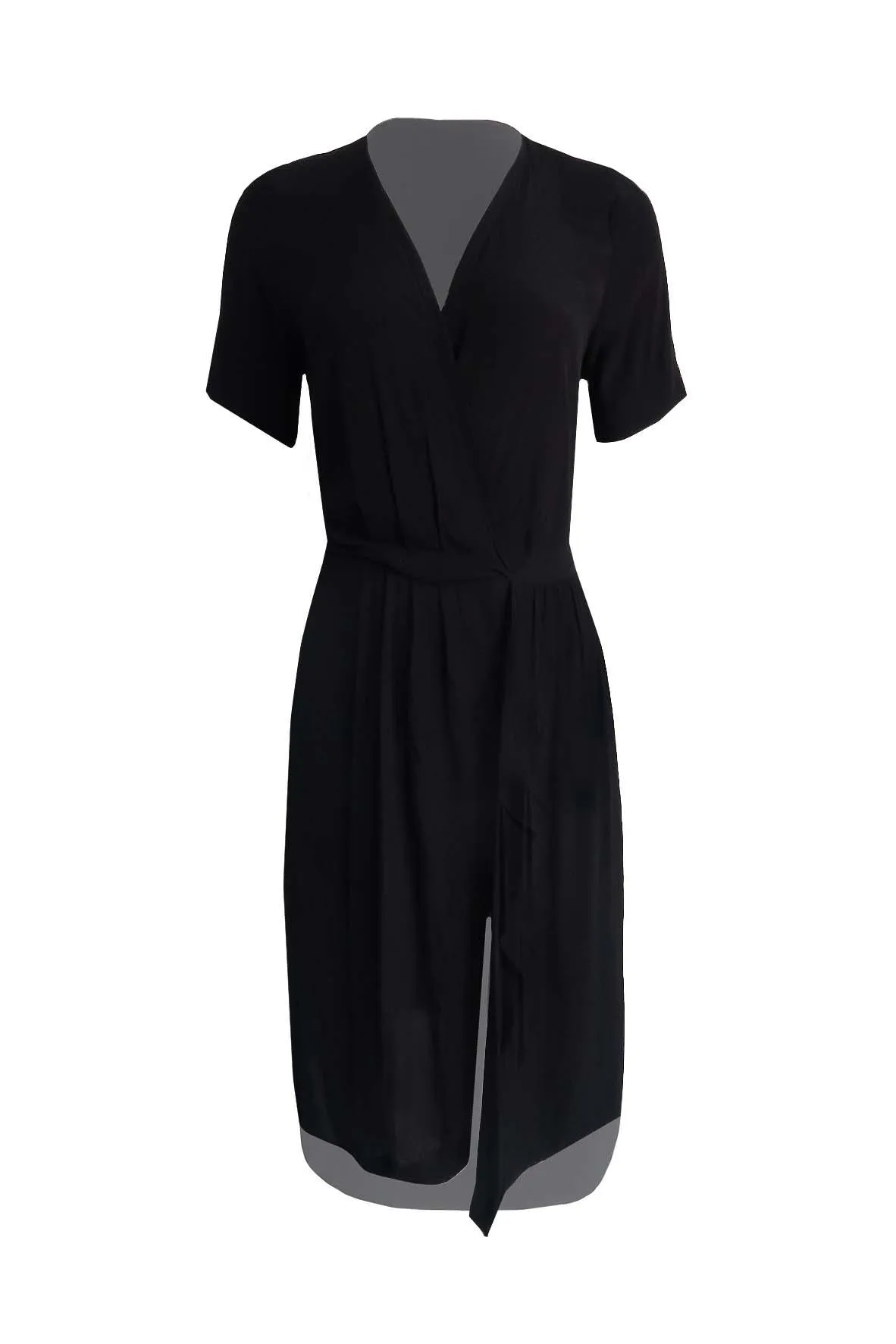 Black Low V-neck Ruffled Maxi Dress