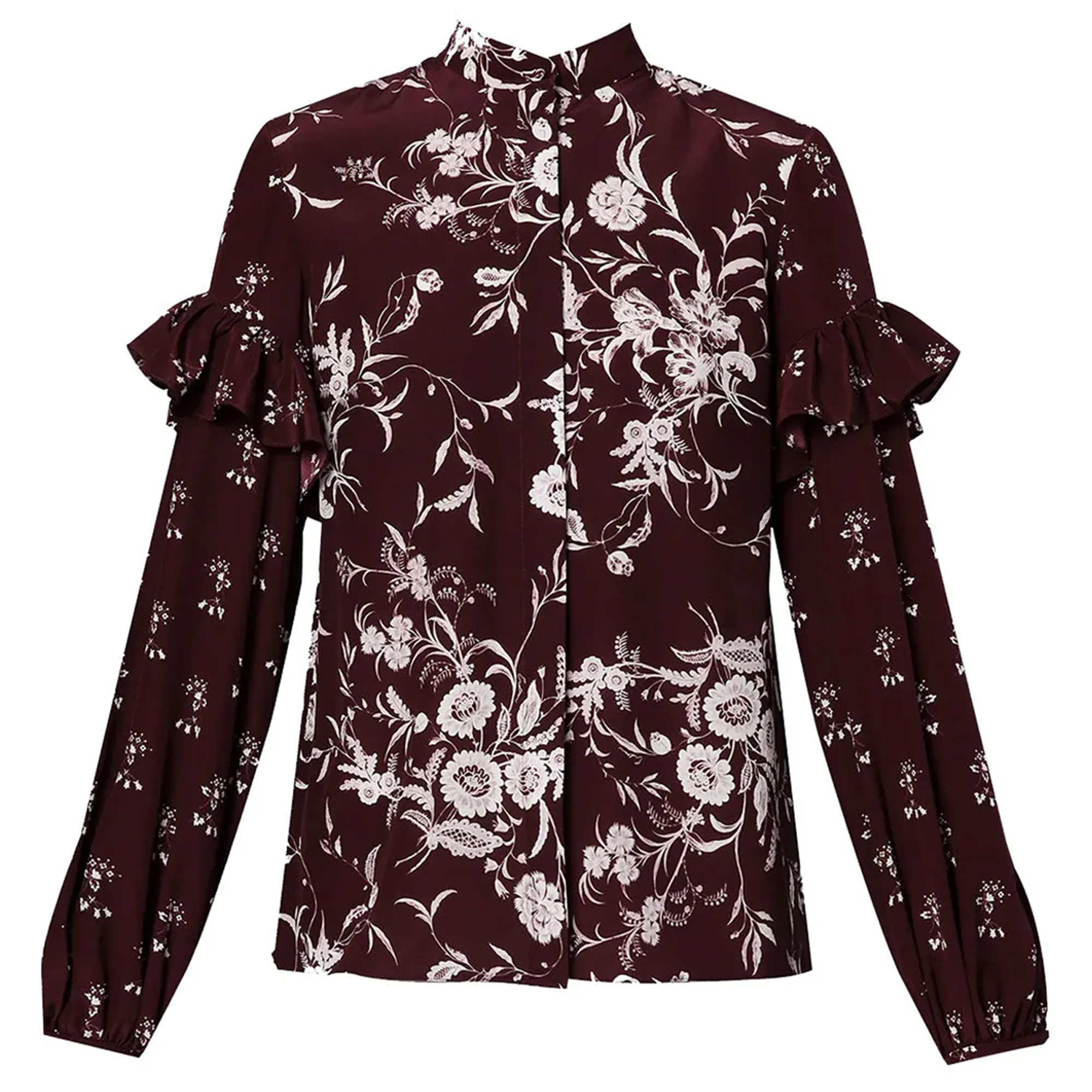 Long Volume Sleeve With Ruffle Details Blouse