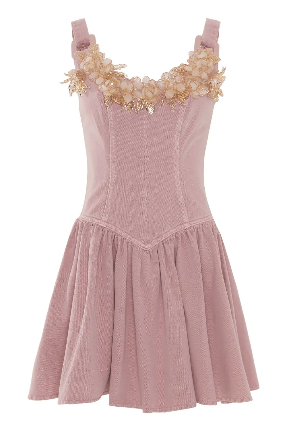 PINK DENIM MINI DRESS