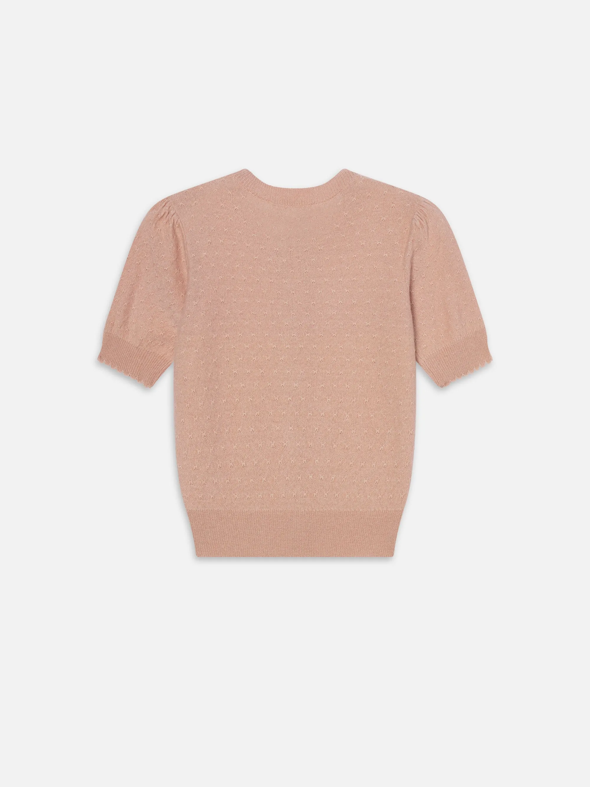 The Cashmere Pointelle Cardi -- Light Pink