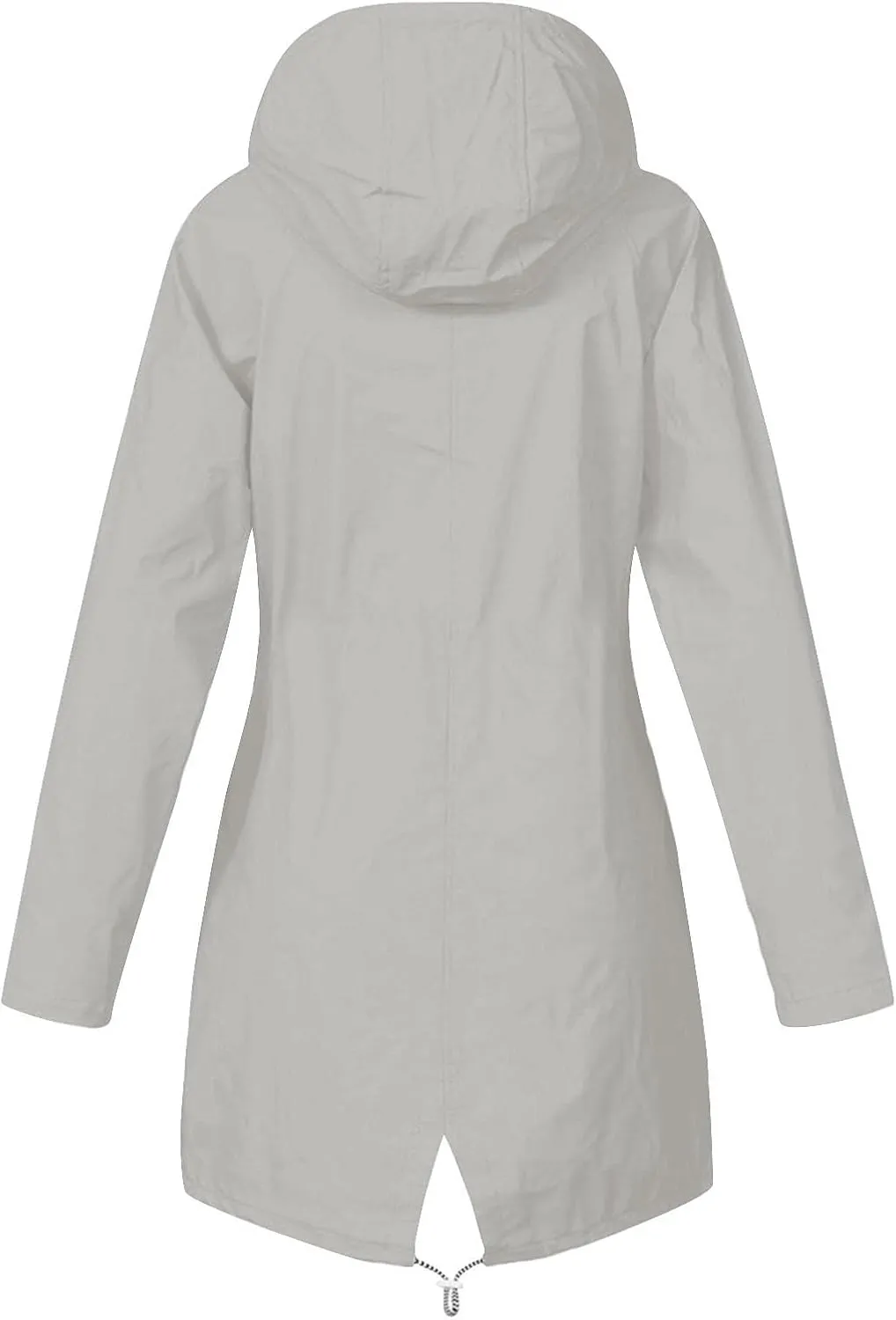 Women's Hooded Rain Jacket Lightweight Windbreaker with Drawstring Waist and Striped Light Rain Jacket Women