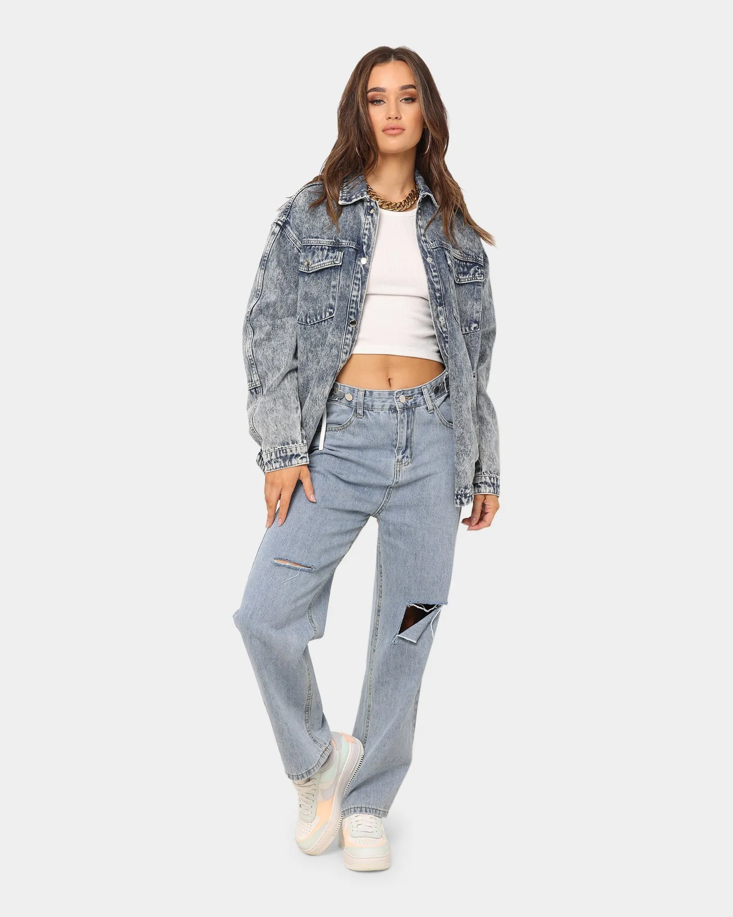 XXIII Women's Chrissy Denim Shacket Blue