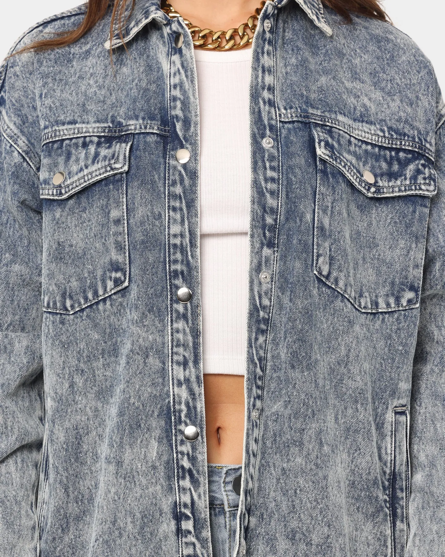 XXIII Women's Chrissy Denim Shacket Blue